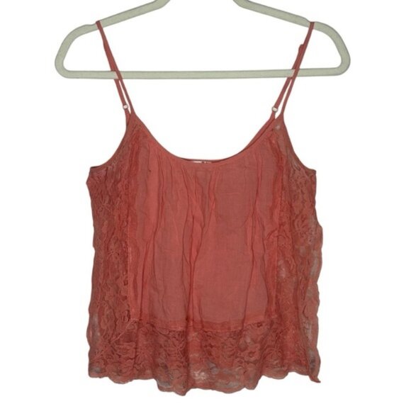 Free People Intimately Free Lace Trim Coral Cami Top - Picture 1 of 12